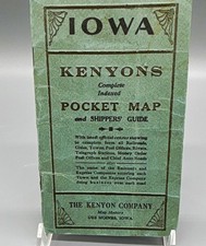 Vintage Kenyon Company Iowa Complete Indexed Pocket Map & Shippers' Guide 1910 picture