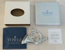 RARE 2003 Towle Sterling MUSICAL SERIES FRENCH HORN Ornament EXCELLENT picture