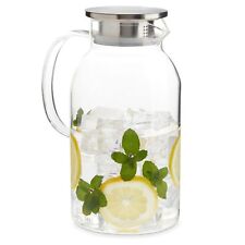 68 Oz / 2 Liter Glass Pitcher with Lid and Spout - Carafe for Water (Clear) picture
