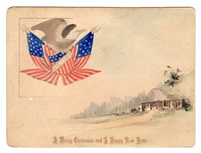 SPANISH AMERICAN WAR  XMAS CARD US NAVY ADM GEORGE DEWEY & CAPT CHARLES GRIDLEY picture