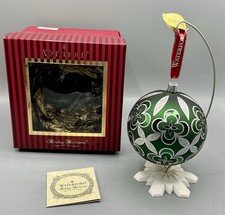 RARE VTG Waterford Holiday Heirlooms Ornament Shamrock Glitter Ball W/Box Irish picture