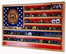 Arkansas State Trooper / Police Challenge Coin Display Flag 70-100 Coins TRAD picture