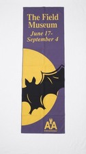 Vintage 1995 Field Museum Chicago Street Banner BATS Masters of the Night Vinyl  picture