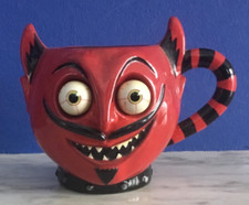 Very Cool Vtg Department 56 Googly Eyes Halloween Devil Mug- Never Used- RETIRED picture