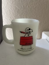 1965 Vintage Peanuts Snoopy Mug Curse You Red Baron USA Anchor Hocking Fast Ship picture