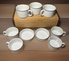Vintage 1973 American Airlines First Class 9-Piece China Set 7 Cups-2 Soup Bowls picture