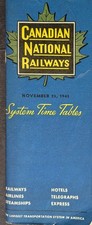 ***VINTAGE 1945 CANADIAN NATIONAL RAILWAYS ADVERTISING TIMETABLE W/ MAPS*** picture