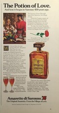 Amaretto di Saronno Romantic Liqueur Potion of Love Vintage Print Ad 1977 picture