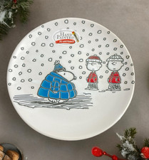 Snoopy BLUE PUFFER Jacket PLATE w/Linus & Charlie Brown6