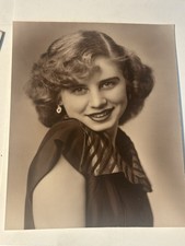 Vintage 8X10 PHOTO - pretty young lady  tinted (22B) picture