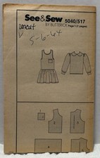 Butterick 5040/517 Size 5-6-6x Jumper, Blouse *PREOWNED* UNUSED picture