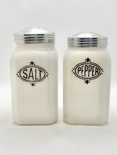 Vintage Hazel Atlas Milk Glass Salt & Pepper Range Shakers picture