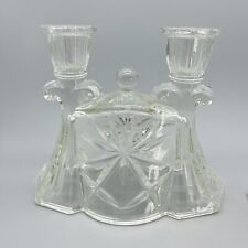 VTG Anchor Hocking Early American Prescut Star of David MCM Double Candle Holder picture