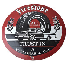 Vintage Firestone Porcelain Sign 12