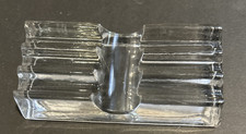 Antique/Vtg. 1930s Heavy Glass Pen/pencil Holder Art deco paperweight 5.25X2.5