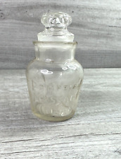 Vintage Pompeian Message Cream Jar Container w/glass Stopper 3 1/2” picture