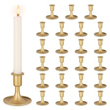 Inweder Gold Candlestick Holders Vintage Set of 24 Taper Candle Holder picture