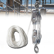 Block and Tackle 1100 lbs, 2200 LBS Breaking Strength Heavy Duty Pulley, 50 Ft picture