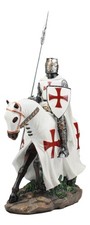 Ebros Crusader English Knight On Cavalry Horse Statue 8