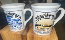 Pair Of Wheat Montana Natural White & Prairie Gold Advertising Mugs Large 18floz picture