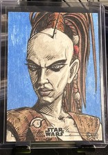 2026 Topps chromeStar Wars Aurra Sing Sketch Insert Card Scribbling Joe Auto picture