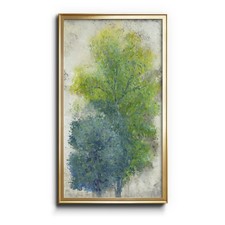Renditions Gallery A Pair of Trees II 12x24 Gold Framed Green Canvas Print picture