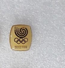 1988 Seoul Korea Olympic Games Pin - Gold Toned Domed Enamel Pin picture