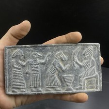 Ancient Near Eastern Kings Servant Historic Scene Intaglio Tablet picture