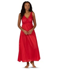 Shadowline Classy Nightgowns for Women Elegant Sleepwear, Red, Medium picture