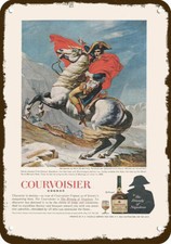1965 NAPOLEON BONAPARTE & Courvoisier Cognac ***DECORATIVE REPLICA METAL SIGN*** picture