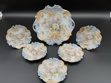 RS Prussia German Porcelain Berry Dessert Bowl Set Hand Painted, 1 Bowl, 5 Small picture
