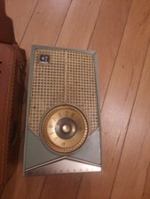vintage Westinghouse transistor radio w leather case. Parts-battery Corrosion  picture