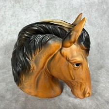 Vtg CAFFCO Horse Head Planter Vase Ceramic Bay Horse Bust Japan MCM Western 60s picture