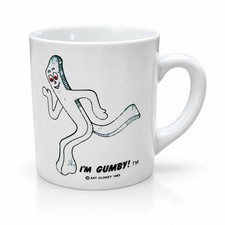 Vintage 1983 Gumby Coffee Mug Art Clokey Im Gumby White Ceramic Cartoon Korea  picture