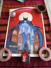 Batman Night Vigil Over Gotham Poster  by Bob Kane 1992 Signed? 25-1/4