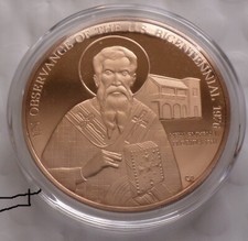 New Smyrna Florida & St. Photios Shrine St. Augustine Bicentennial Bronze Medal picture
