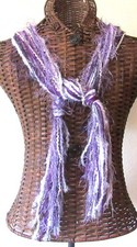 Purple Lavender Scarf 73 inch Multi Strands Yarn Wash Dry Handmade US Seller 138 picture