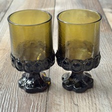 Franciscan Tiffin Madeira Olive Avocado Green Footed Glass Goblet 4.75
