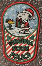 Virginia State Police Collectible Christmas Patch- snoopy picture