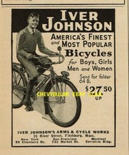 1937 Iver Johnson Bicycles Small Vintage Magazine Ad 