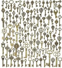 125 PCS Vintage Skeleton Key Set Charms, JIALEEY Mixed Antique Style Bronze Bras picture