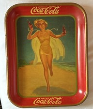 Coca-Cola 1937 Drink Coca-Cola Beach Girl Serving Tray picture