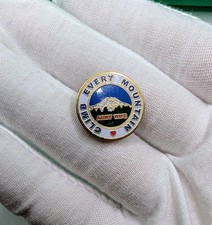 Vintage Climb Every Mountain Army Wife Mt Rainier Washington Enamel Lapel Pin picture