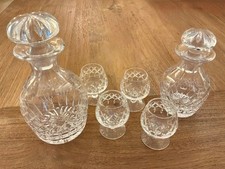 Vintage Cartier Tudor Crystal 2 Decanter Set With 4 Snifters picture