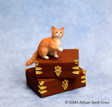 OOAK Dollhouse Miniature 1:12 Cat~Hand-sculpted Realistic Animal by IGMA Artisan picture