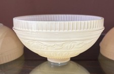 Antique 1920s 30s Glass Art Deco Ceiling Light Chandelier Slip Bowl Shades Set 3 picture