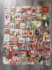 Vintage 1940s 1950s Greeting Cards Lot Valentine Christmas Easter Die Cut picture