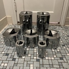 KROMEX MCM CHROME KITCHEN CANISTER SET STACKING picture