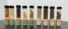9 Circa 1920s Kellogg’s Corn Flakes Promotional Glass Tube All Bran Exhibit Grit picture