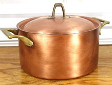 Unused Paul Revere Ware 3 Qt Buffet USA Solid Copper Pot Signature Pan Stockpot picture